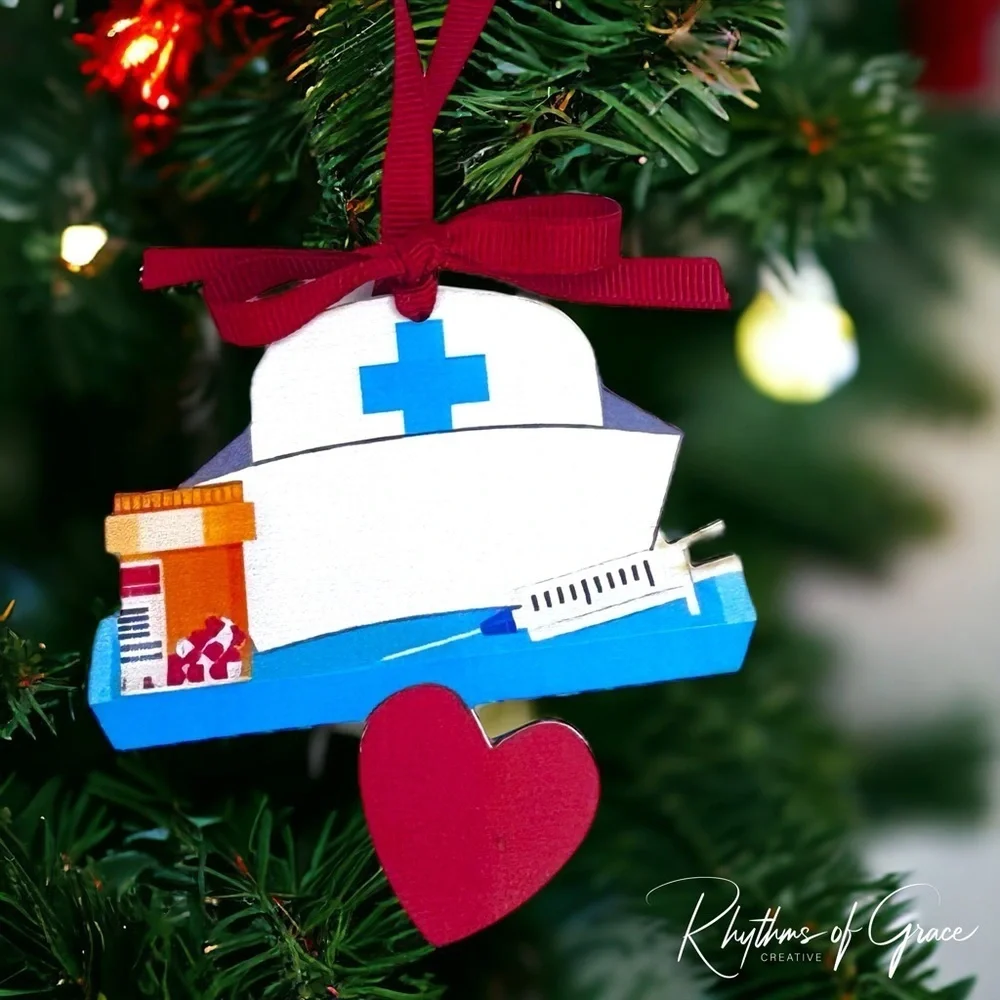 Joyful Nurses: Personalized Christmas Ornament for Your Holiday Heroes! NEW